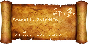 Szerafin Zoltán névjegykártya